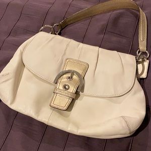 Cream coach purse